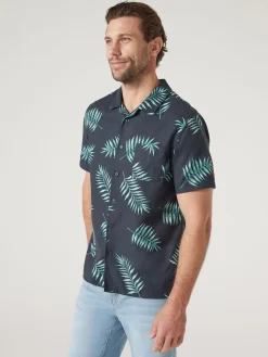 Jeanswest Palmers Relaxed Resort Shirt Teal Clearance