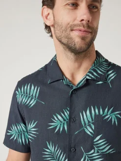 Jeanswest Palmers Relaxed Resort Shirt Teal Clearance