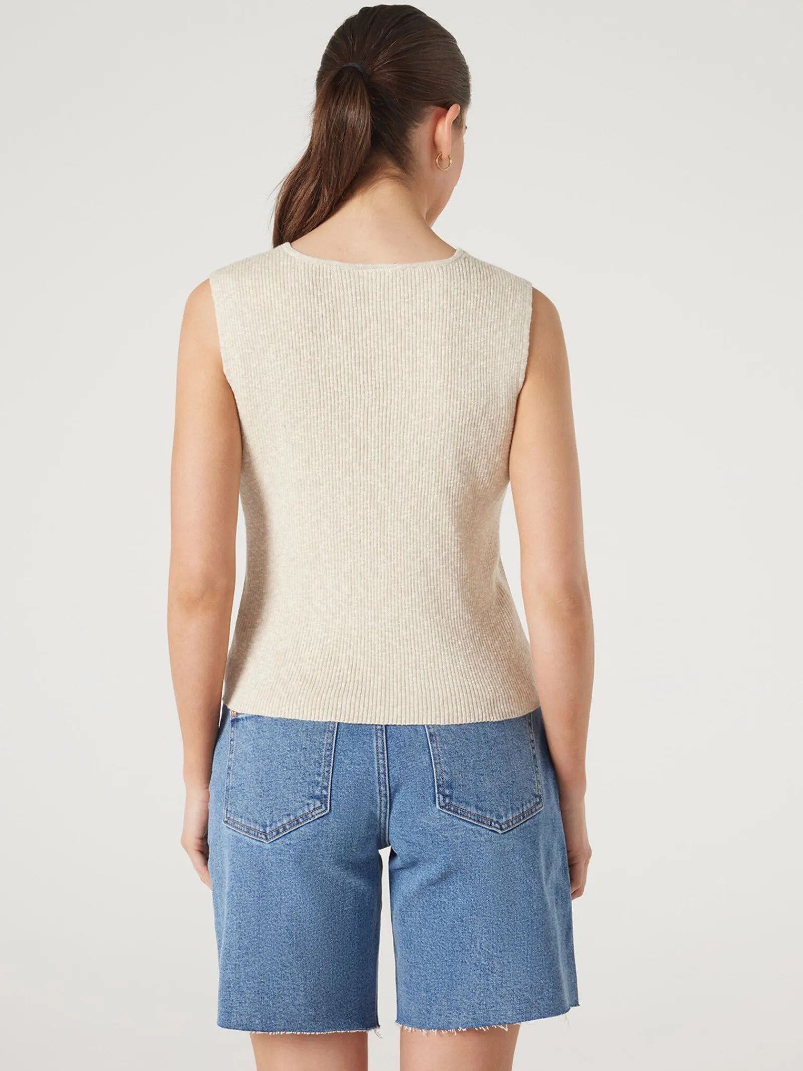 Jeanswest Penelope Button Thru Top Sand Clearance