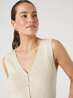 Jeanswest Penelope Button Thru Top Sand Clearance