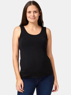 Jeanswest Post Maternity Cotton Nursing Tank Black New