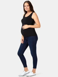 Jeanswest Post Maternity Cotton Nursing Tank Black New
