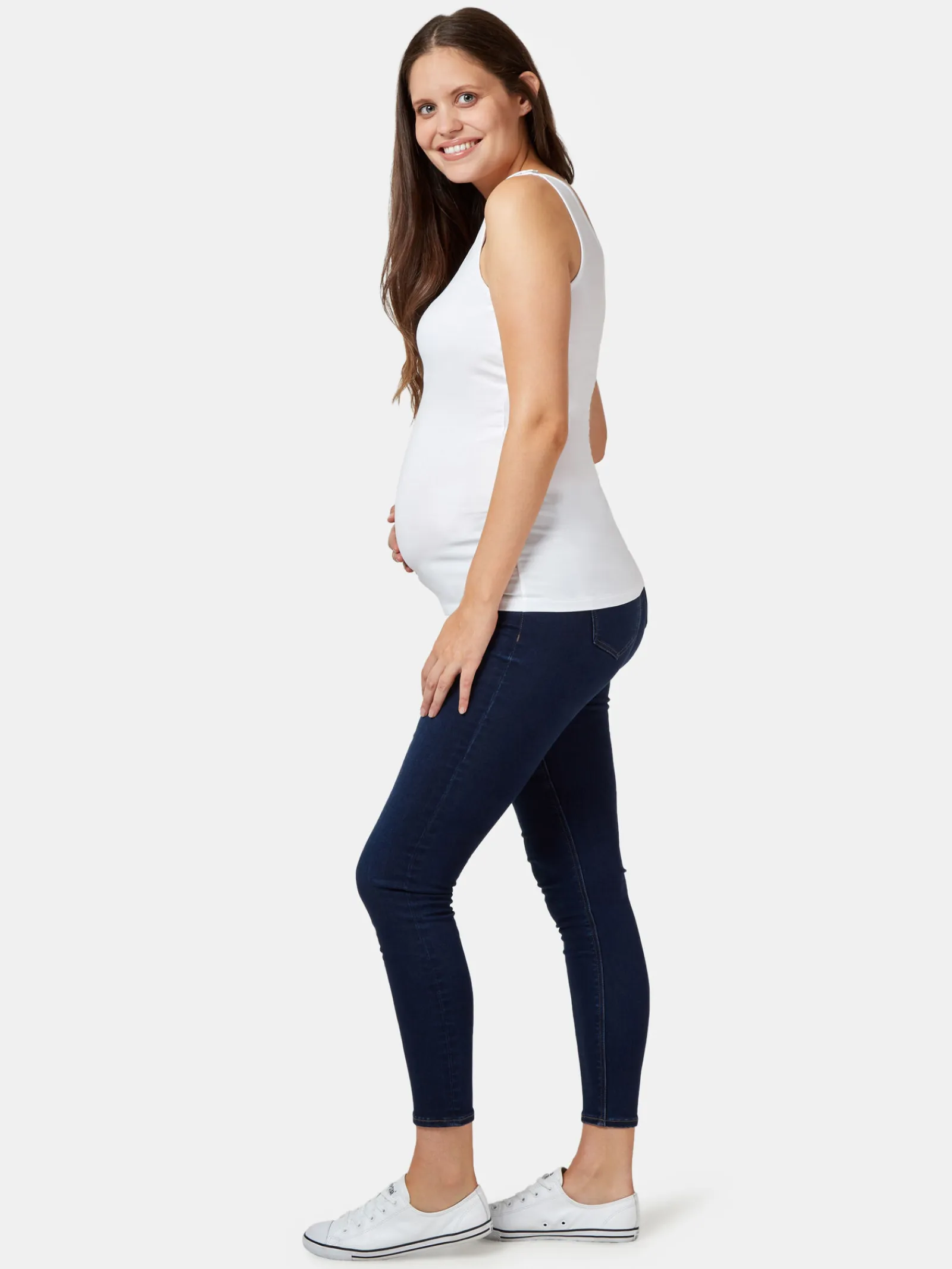 Jeanswest Post Maternity Cotton Nursing Tank Black New