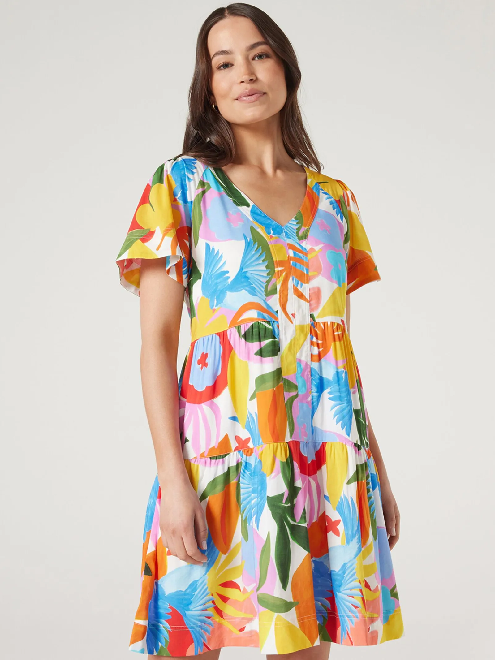Jeanswest Reese Tiered Dress Multi Outlet
