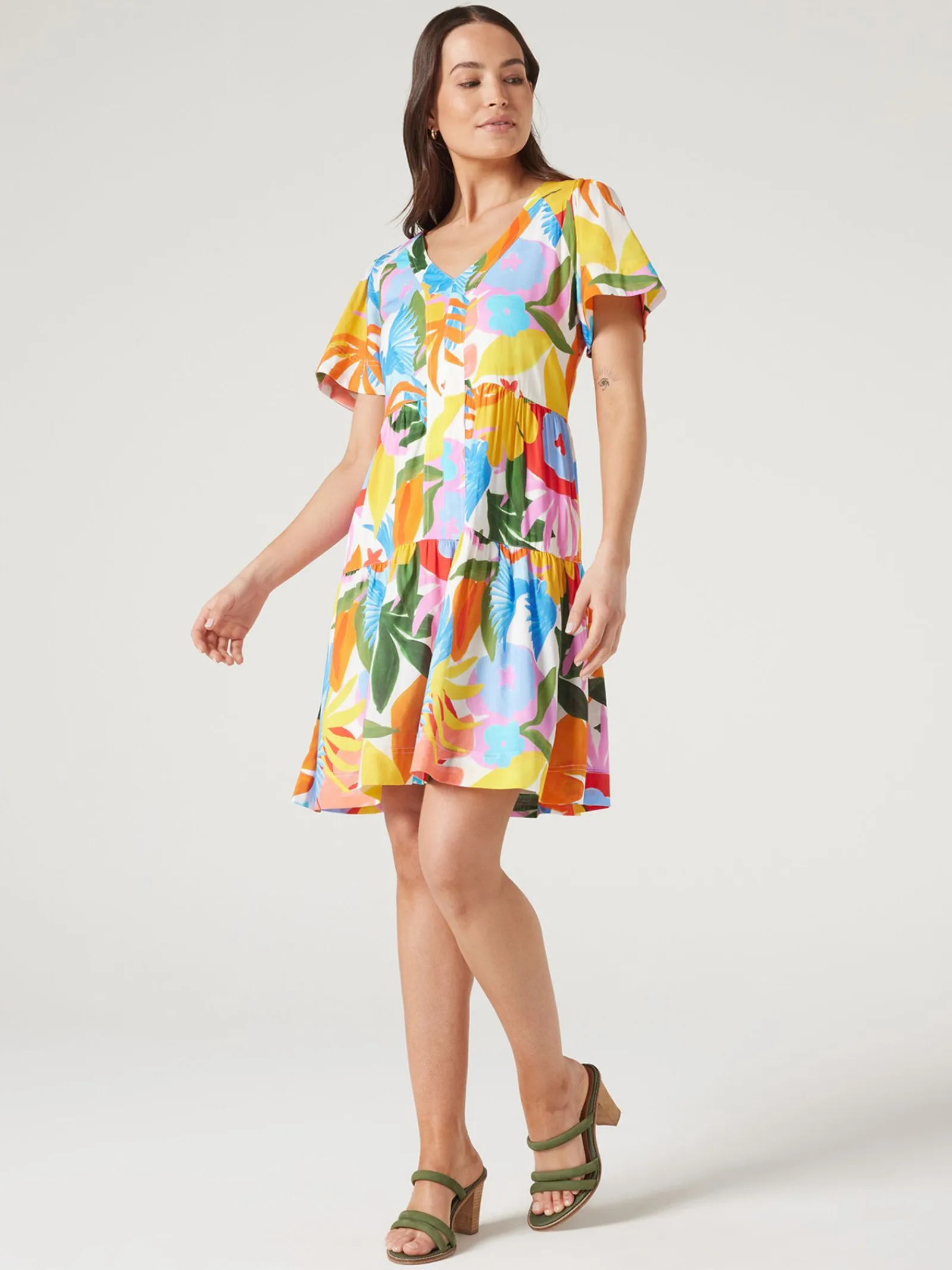 Jeanswest Reese Tiered Dress Multi Outlet