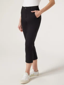 Jeanswest Sammy Mid Waisted Straight Capri Black Outlet