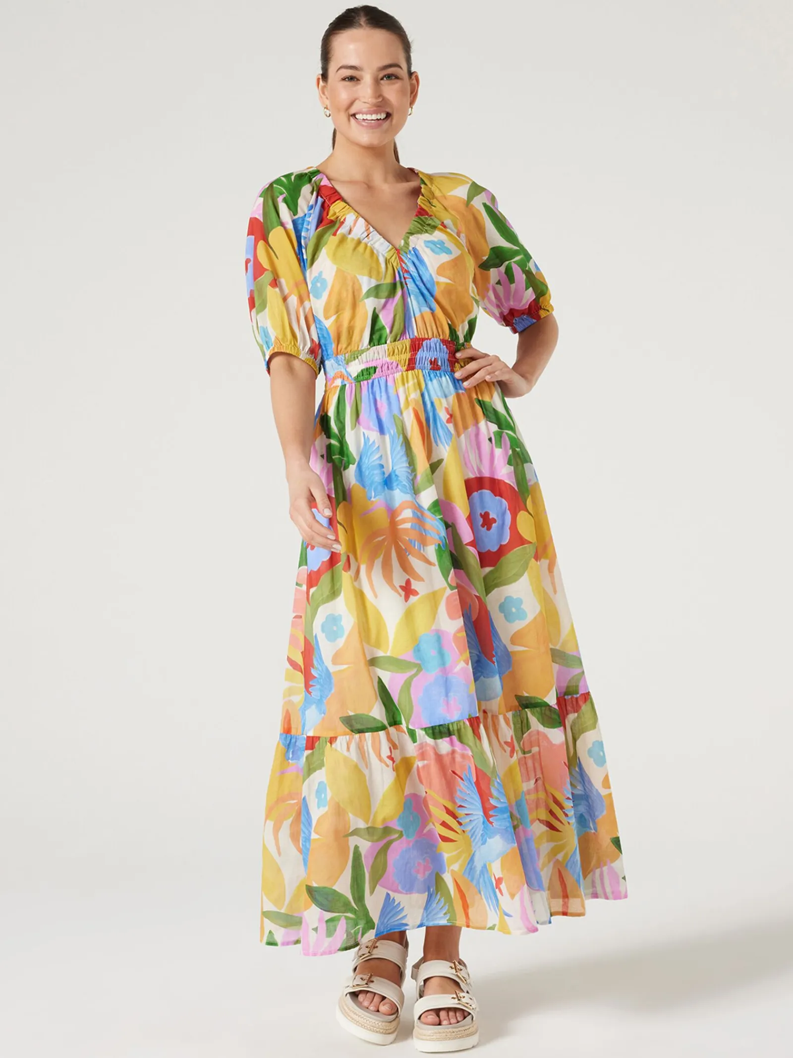 Jeanswest Shiloh Peasant Dress Green Discount