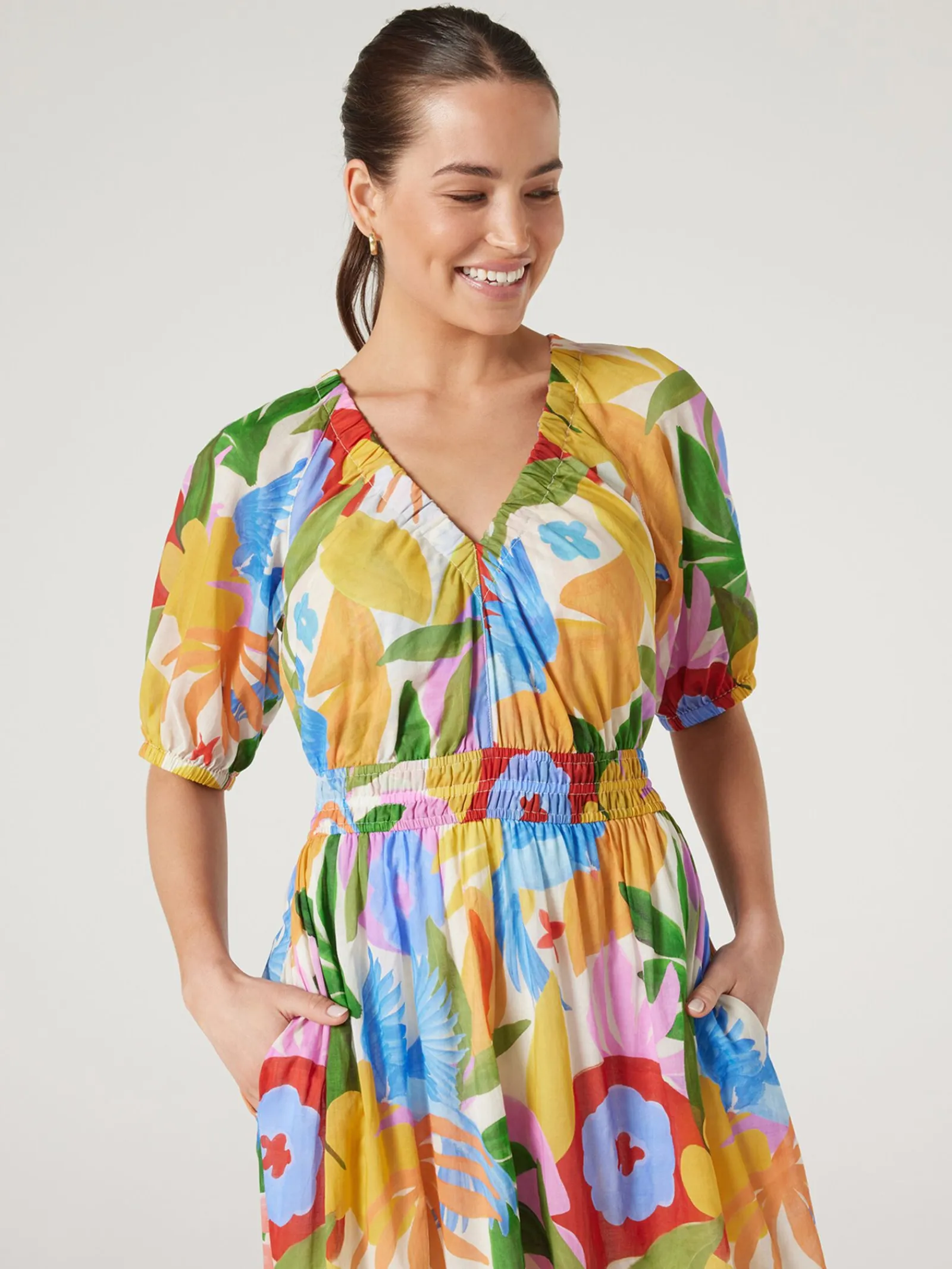 Jeanswest Shiloh Peasant Dress Green Discount