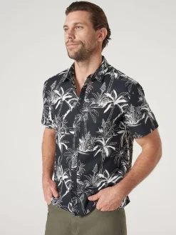 Jeanswest Short Sleeve Leon Print Shirt Black Online