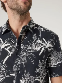 Jeanswest Short Sleeve Leon Print Shirt Black Online