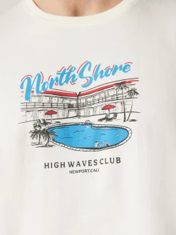 Jeanswest Short Sleeve North Shore Print Crew Tee White Best