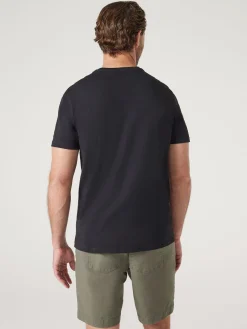 Jeanswest Short Sleeve Palm Embroidered Crew Tee Black Clearance