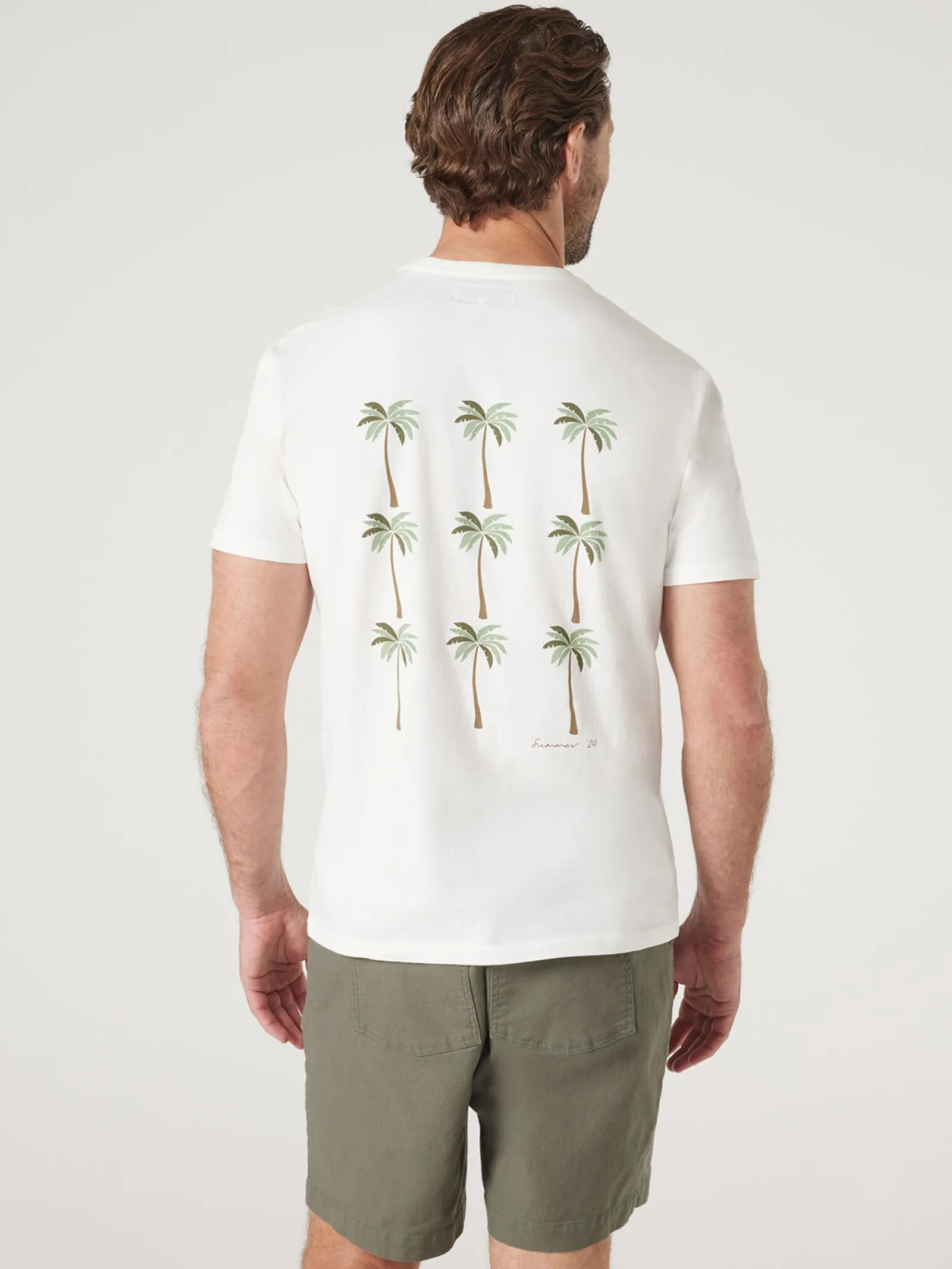 Jeanswest Short Sleeve Riley Print Crew Tee Cream Clearance