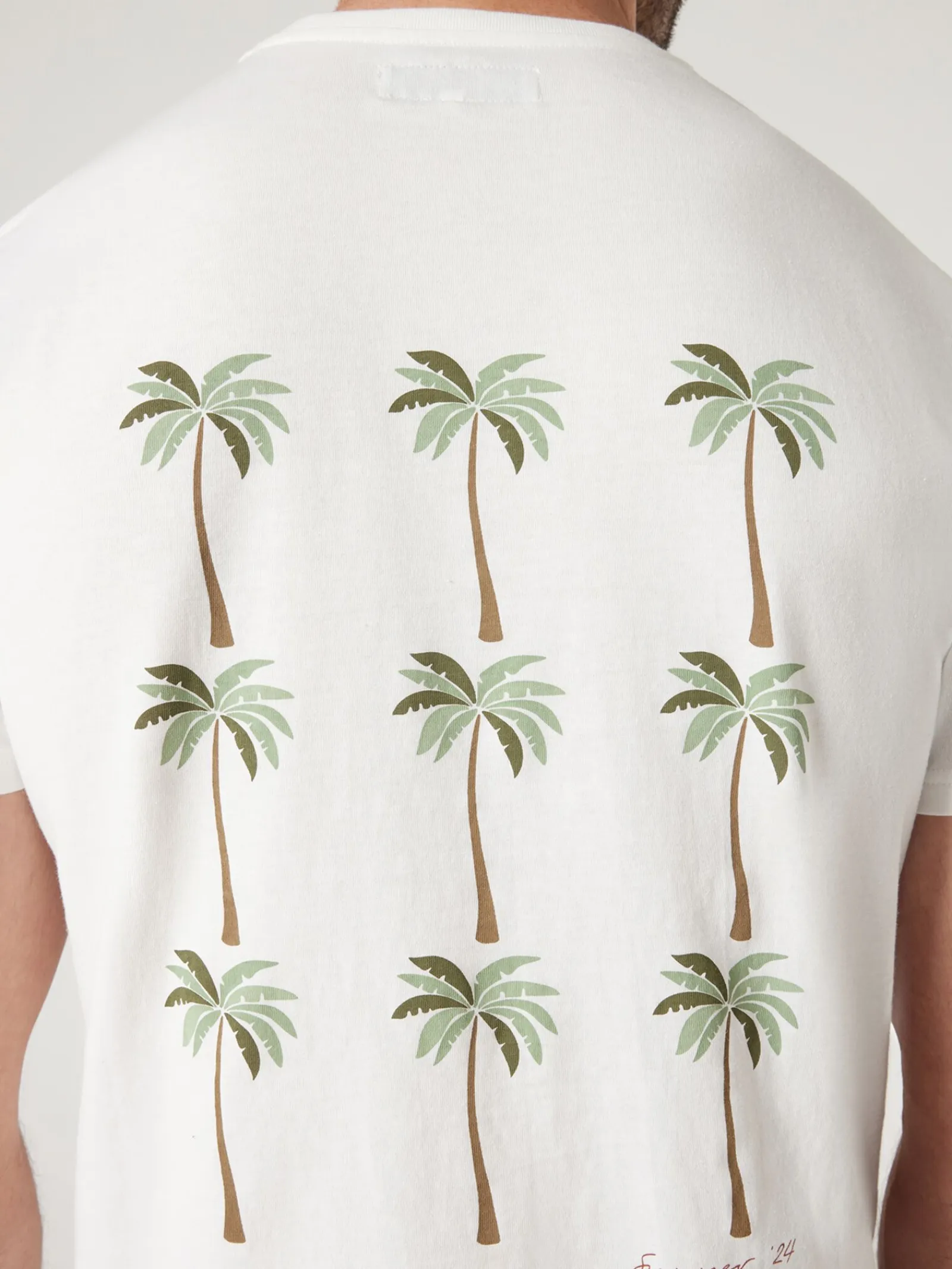 Jeanswest Short Sleeve Riley Print Crew Tee Cream Clearance