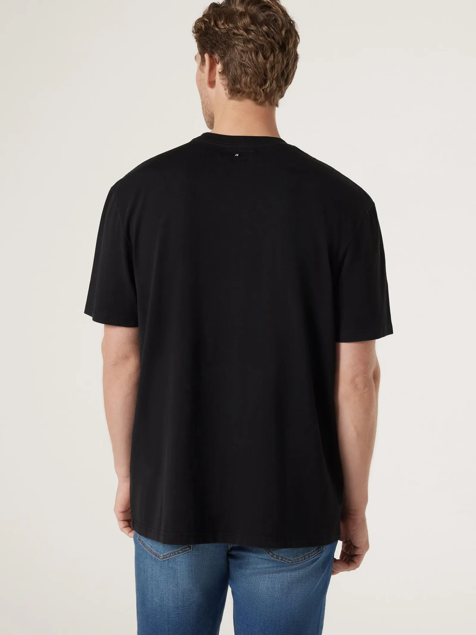 Jeanswest SS Ace Relaxed Fit Basic Crew Tee Black Best