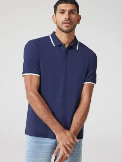 Jeanswest SS Nash Tipped Polo Blue Online