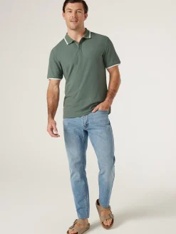 Jeanswest SS Nash Tipped Polo Blue