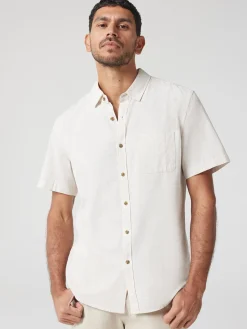 Jeanswest SS Wolf Textured Shirt Blue Hot