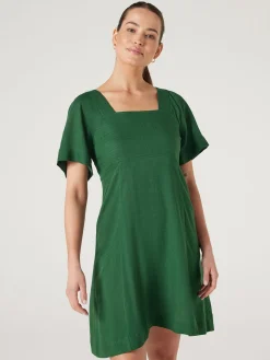 Jeanswest Victoria Flutter Sleeve Dress Green Outlet